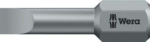 Bit 800/1 TZ für Schlitzschrauben 55 mm Länge 25 mm 1/4 ? C63 1 mm zähhart Torsionszone WERA - VPE: 10