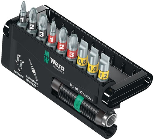 Bitsortiment Bit-Check 12 BiTorsion 1 12-teilig PH/PZD/TX WERA