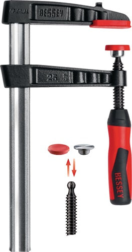 Temperguss-Schraubzwinge TG-2K Spannweiße 200 mm Ausladung 100 mm 2-Komponentengriff 27 x 7 mm BESSEY