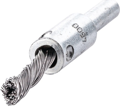 Pinselbürste Ø 10 mm Schaft 6 mm Drahtstärke 025 mm Stahl 4500 min-¹ LESSMANN