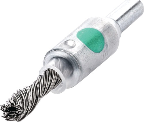 Pinselbürste Ø 10 mm Schaft 6 mm Drahtstärke 025 mm VA 4500 min-¹ LESSMANN