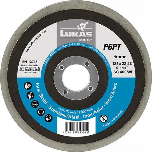 Polierteller P6PT Ø 125 mm Bohrungs-Ø 2223 mm P 150 medium weiß LUKAS