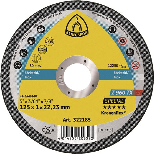 Trennscheibe Z 960 TX D115x1mm gerade INOX Bohrung 2223 mm KLINGSPOR - VPE: 25