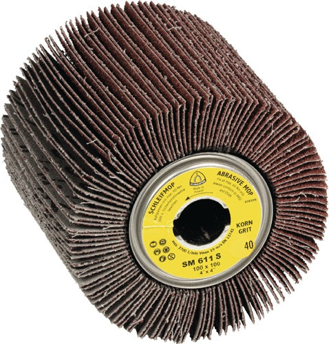 Satinierwalze SM 611 S 40 braun Ø100xB100mm 19 mm KLINGSPOR
