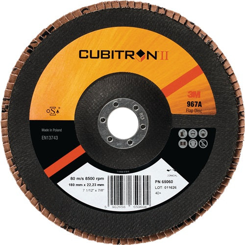 Fächerscheibe Cubitron™ II 967A Ø 125 mm Körnung 40+ flach INOX Keramikkorn CO 3M - VPE: 10