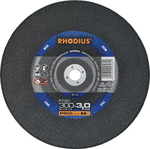 Trennscheibe FT30 D300x3mm gerade Stahl Bohrung 20 mm RHODIUS - VPE: 25