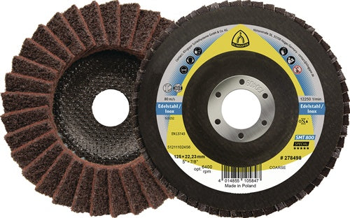 Fächerscheibe SMT 800 Ø 125 mm Körnung coarse 12° gewölbt INOX Normalkorund KLINGSPOR - VPE: 5