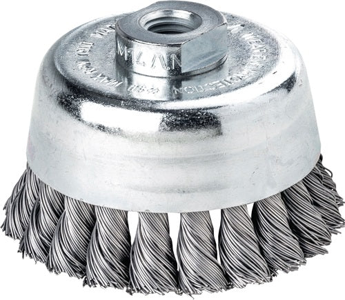 Topfbürste Ø 80 mm M14 Drahtstärke 05 mm Stahl 9000 min-¹ LESSMANN