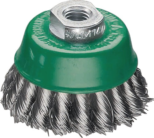 Topfbürste Ø 65 mm M14 Drahtstärke 05 mm Edelstahl 12500 min-¹ LESSMANN