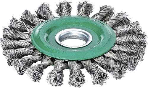 Rundbürste Ø 125 mm Bohrung Drahtstärke 05 mm Edelstahl 14 mm 12500 min-¹ LESSMANN