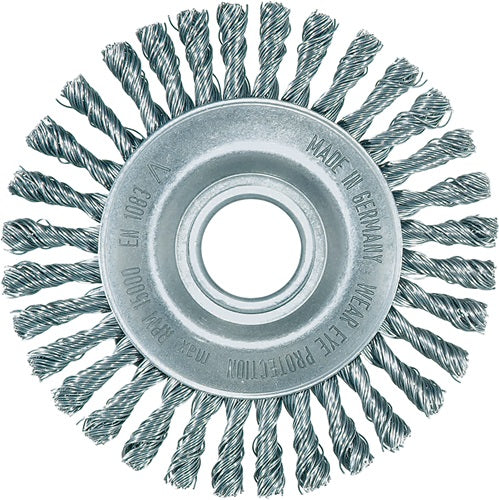 Rundbürste Ø 115 mm Bohrung Drahtstärke 05 mm Stahl 6 mm 15000 min-¹ LESSMANN