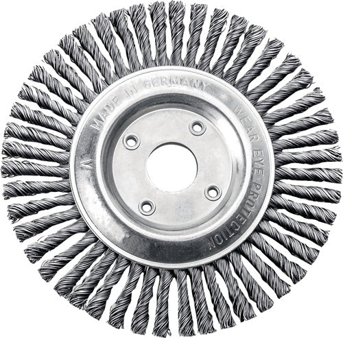 Rundbürste Ø 125 mm Bohrung Drahtstärke 05 mm Stahl 6 mm 15000 min-¹ LESSMANN
