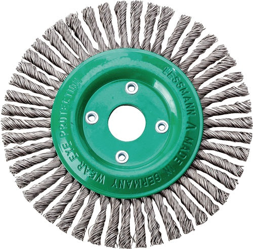 Rundbürste Ø 125 mm Bohrung Drahtstärke 05 mm Edelstahl 6 mm 15000 min-¹ LESSMANN