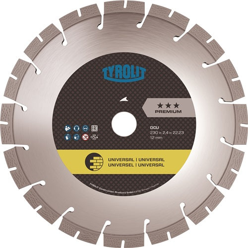 Diamanttrennscheibe DCU Premium Ø 125 mm Bohrung 2223 mm Bau universal Segmenthöhe 10 mm Segmentstärke 22 mm TYROLIT