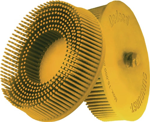 Radialbürstenscheibe Sunburst Ø 76 mm Körnung 80 A80 COARSE PREMIUM gelb 20000 min-¹ Breite 76 QDISC RA TYROLIT