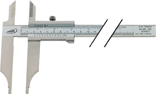 Werkstattmessschieber DIN 862 300 mm mit Messerspitzen Schnabellänge 90 mm HELIOS PREISSER