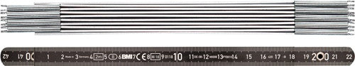 Gliedermaßstab Länge 2 m Breite 14 mm mm/ mm EG II Aluminium schwarz BMI