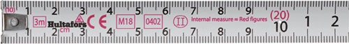 Taschenrollbandmaß Talmeter Länge 2 m Breite 16 mm mm/cm EG II ABS Messlasche HULTAFORS – Ansicht 3