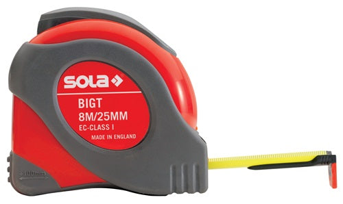 Taschenrollbandmaß BIG T Länge 8 m Breite 25 mm mm/cm EG I Kunststoff Stopptaste SOLA