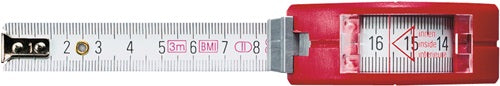 Taschenrollbandmaß VISO Länge 3 m Breite 16 mm mm/cm EG II Polyamid Sichtfenster BMI – Ansicht 3