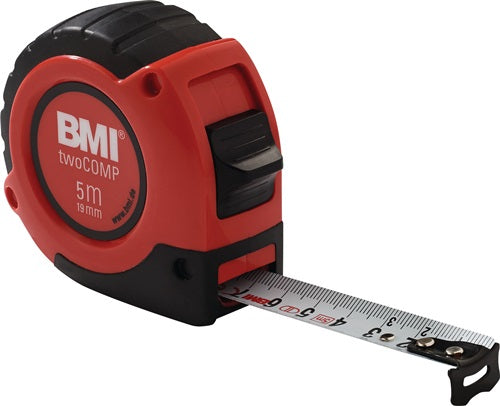 Taschenrollbandmaß twoCOMP Länge 5 m Breite 19 mm mm/mm EG II ABS mit Magnet SB BMI