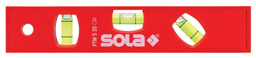 Torpedowasserwaage PTM 5 20 cm ABS Kunststoff rot 150 mm/m Magnet SOLA
