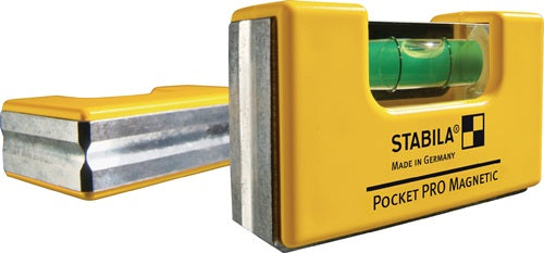 Wasserwaage Pocket PRO Magnetic 7 cm Aluminium gelb ± 1mm/m mit Magnet STABILA