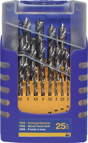 Holzspiralbohrersatz 013G 25-teilig Ø 1 - 13 mm 05mm steigend HSS FISCH-TOOLS