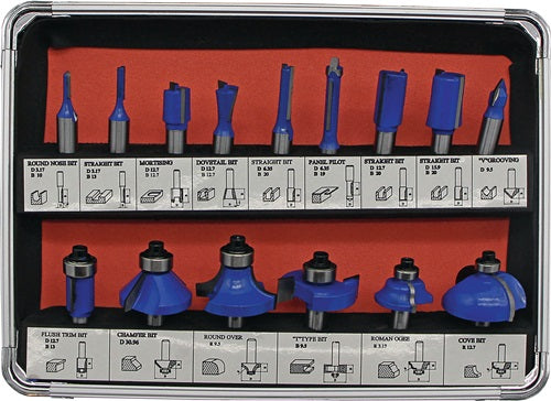 HM-Oberfräserkassette 973CT15A 15-teilig Schaft-Ø 8 mm HM FISCH-TOOLS
