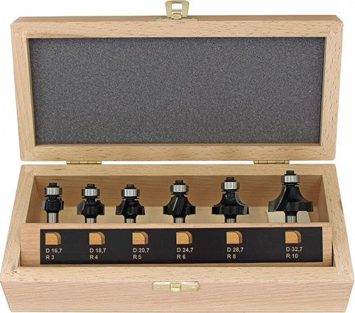 Abrundfräsersatz 973CT06A03 Hartmetall Schaft-Ø 8 mm 6-teilig FISCH-TOOLS