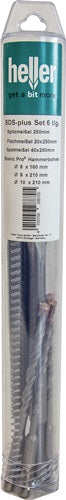 Einsteckwerkzeugset SDS-plus 6-teilig mit Spitz/Flach/Spat+ SDS Bohrer HELLER