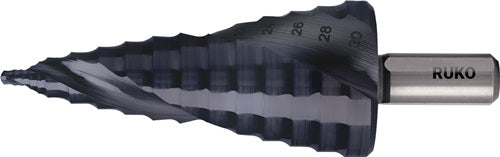 Stufenbohrer ULTIMATECUT Bohrbereich 8-30 mm HSS RUnaTEC spiralgenutet Schneidenanzahl 2 Stufenanzahl 12 RUKO
