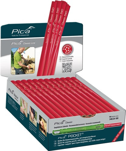 Zimmermannsbleistift Pica Classic 540 Länge 24 cm 2H ungespitzt PICA – Ansicht 3