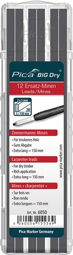 Minenset Pica BIG-Dry 12x graphit 2H trockenes Holz 12 Minen / Set PICA