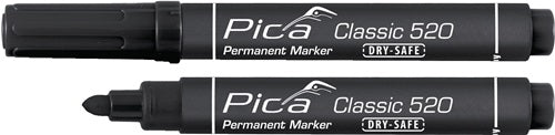 Permanentmarker Classic schwarz Strichbreite 1 - 4 mm Rundspitze PICA - VPE: 10
