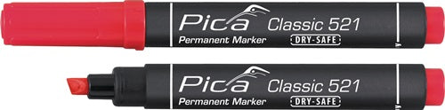 Permanentmarker Classic rot Strichbreite 2 - 6 mm Keilspitze PICA - VPE: 10