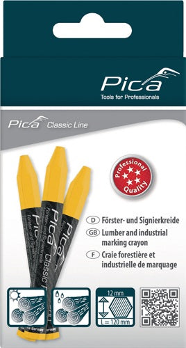 Förster-/Signierkreide Classic PRO 590 gelb papiert 12 Stück / Schachtel PICA – Ansicht 3