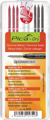 Minenset Pica-Dry 3x graphit 3x rot 2x weiß bis 70 ° stabil 8 Minen / Set PICA