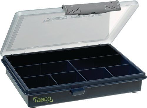 Sortimentskasten B175xT143xH32mm 7 Fächer transparent dunkelblau RAACO