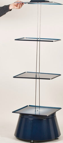 Drehturm B680xT680xH1760mm f12 Schubladenmagazine galv Stahlblech dunkelblau RAACO – Ansicht 3