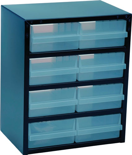 Kleinteilemagazin B357xT255xH435mm galvanisiertes Stahlblech 8 Schubladen Poypropylen anthrazit RAACO