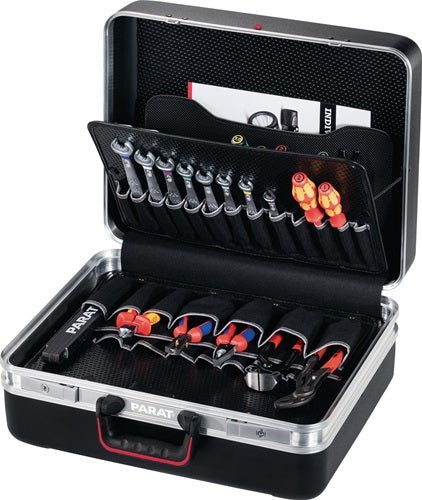 Schalenkoffür CLASSIC Deep Space B470xT210xH360mm Doppel-Aluminium 36 l X-ABS-Kunststoff Werkzeugtafel und Abdeckplatte PARAT