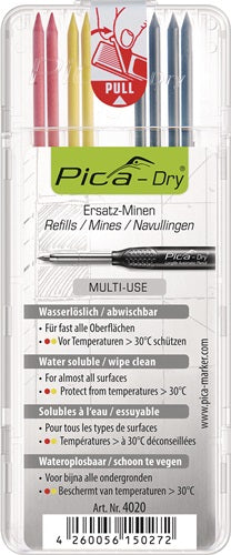 Minenset Pica-Dry 4x schwarz 2x rot 2x gelb feucht abwischbar 8 Minen / Set PICA
