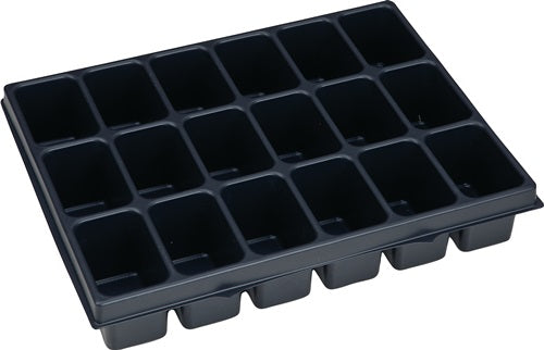Kleinteileeinsatz i-BOXX® iB 72 B349xT265xH63mm Polystyrol mit 18 Mulden schwarz BS SYSTEMS