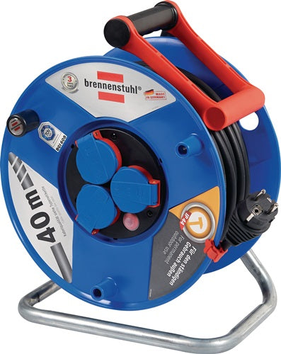 Kabeltrommel Garant 40 m H07RN-F 3 x 15 mm² 290 mm 3 Schutzkontaktsteckdosen Spezialkunststoff IP44 BRENNENSTUHL