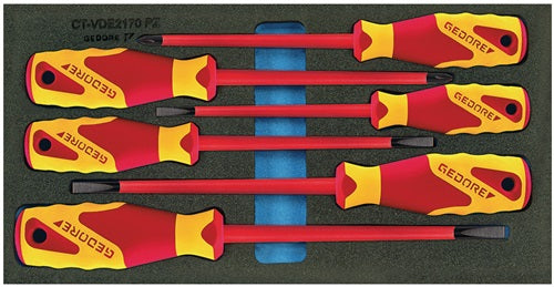 Werkzeugmodul 1500 CT1-VDE 2170 PZ 6-teilig 1/3-Modul Schraubendreher Schlitz / PZD GEDORE