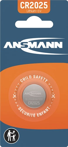 Knopfzelle 3 V 165 mAh CR2025 20 x 25 mm 1 Stück / Blister ANSMANN