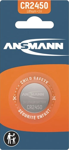 Knopfzelle 3 V 620 mAh CR2450 245 x 5 mm 1 Stück / Blister ANSMANN