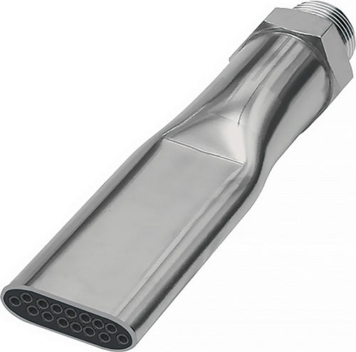 Flachdüse Außengewinde Messing vernickelt Länge 100 mm Breite 21 mm RIEGLER
