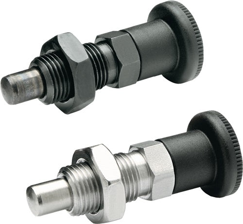 Rastbolzen GN 817 d1 10 mm d2 M 16 x 15 mm l1 12 mm Stahl ohne Rastsperre mit Kontermutter GANTER - VPE: 5